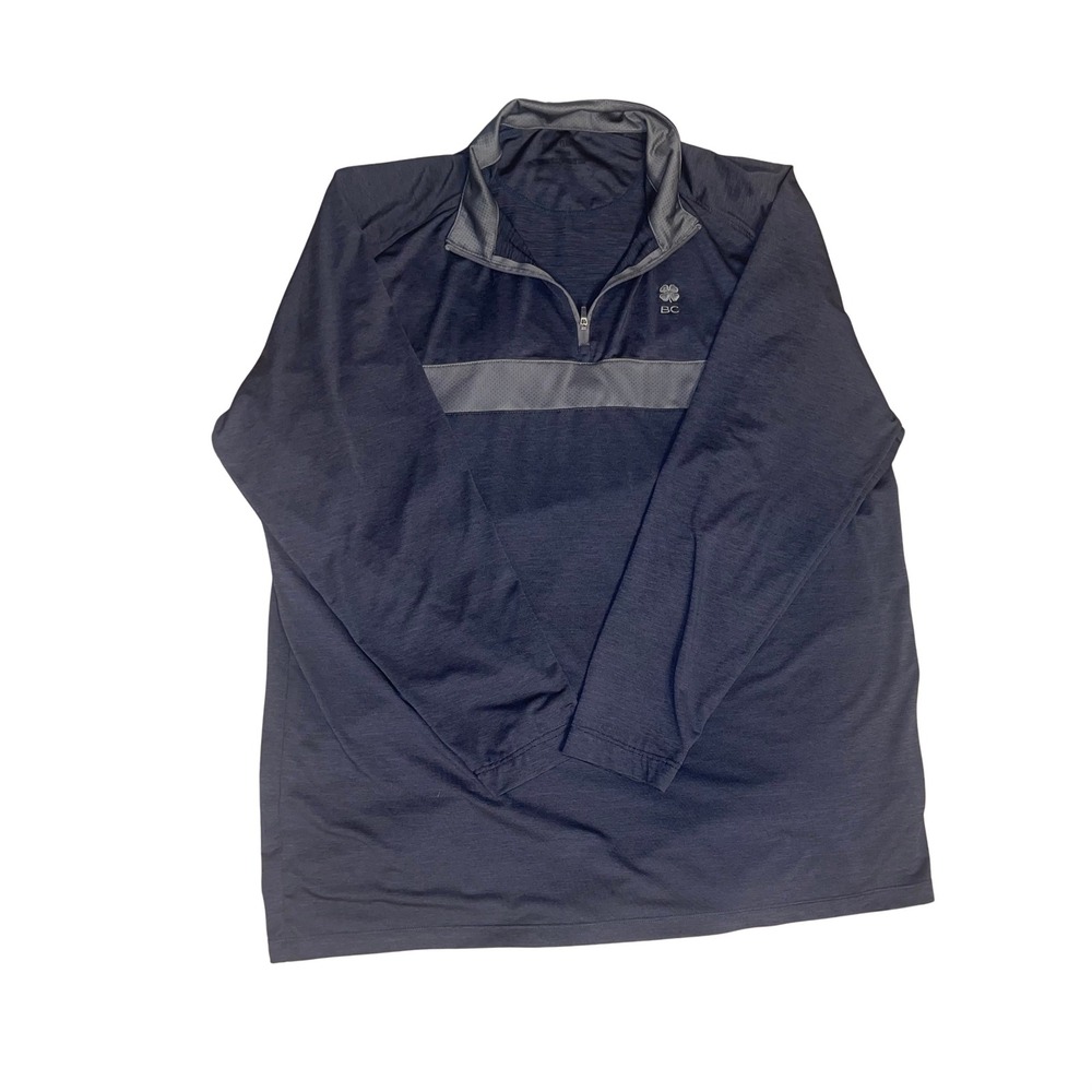 Black Clover Quarter Zip Pullover Live Lucky Blue Golf Top 24" Chest